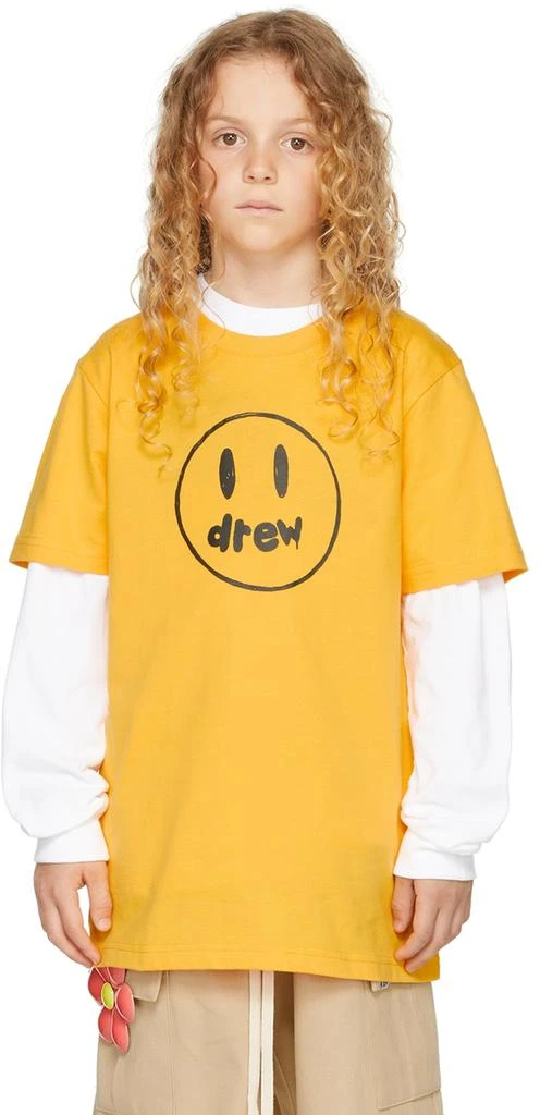 商品Drew House|SSENSE Exclusive Kids Yellow Painted Mascot T-Shirt,价格¥486,第1张图片