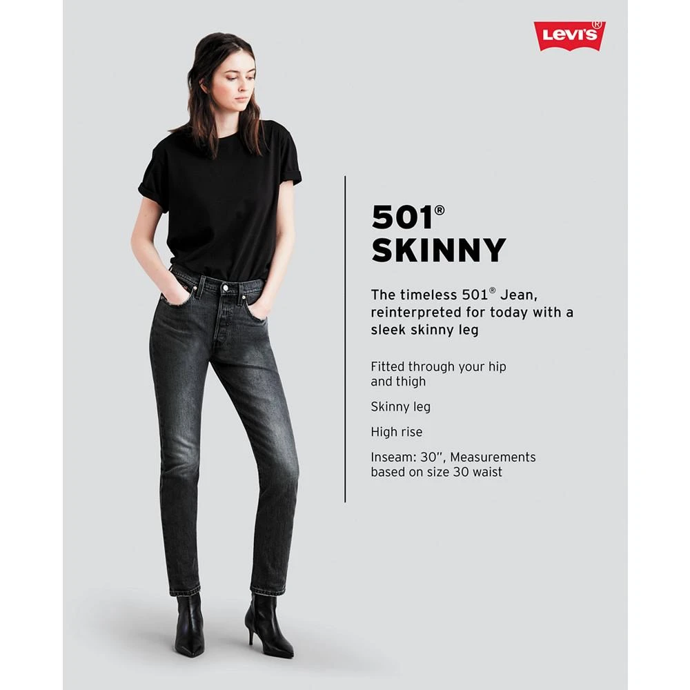 商品Levi's|Women's 501 Distressed High Rise Skinny Jeans,价格¥553,第4张图片详细描述