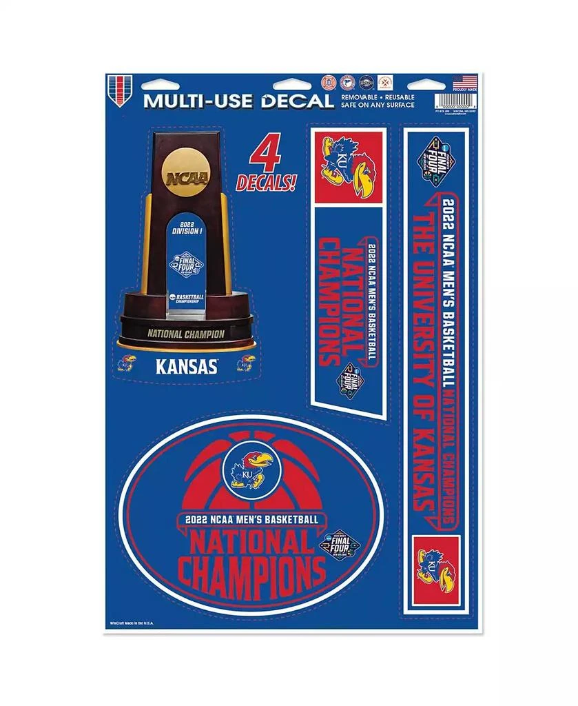 商品Wincraft|Kansas Jayhawks 2022 NCAA Men's Basketball National Champions 11'' x 17'' Multi-Use Decal Set,价格¥105,第1张图片