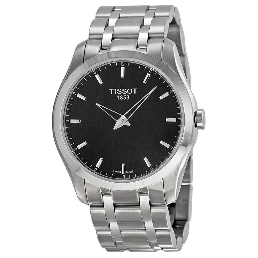 商品Tissot|天梭库图系列黑色表盘男士石英手表-39mm,价格¥2102,第1张图片