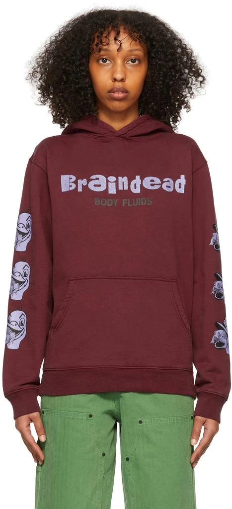 商品Brain Dead|Burgundy Cotton Hoodie,价格¥377,第1张图片