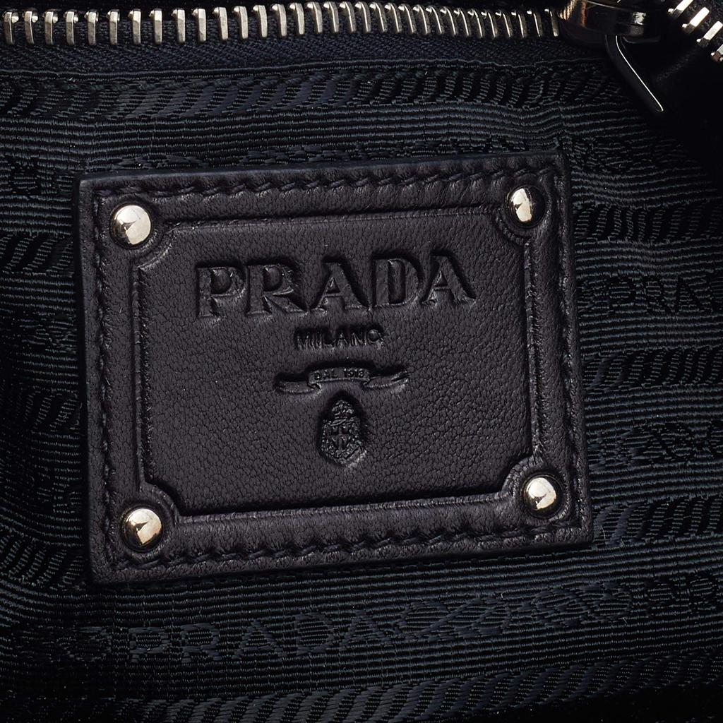 Prada Black Leather Ruffle Shoulder Bag商品第9张图片规格展示