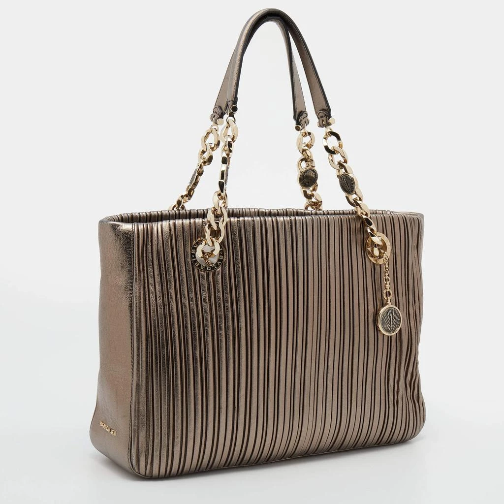 商品[二手商品] BVLGARI|Bvlgari Metallic Leather Monte Plisse Shopper Tote,价格¥2576,第3张图片详细描述