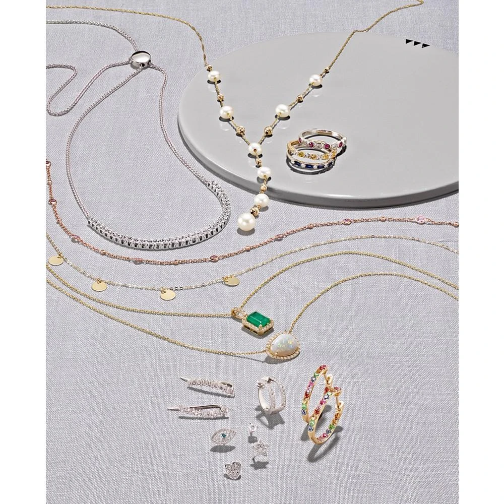 商品Effy|EFFY® Sapphire (1/3 ct. t.w.) & Diamond (1/8 ct. t.w.) Stacking Ring in 14k White Gold (Also Available in Emerald),价格¥2425,第3张图片详细描述