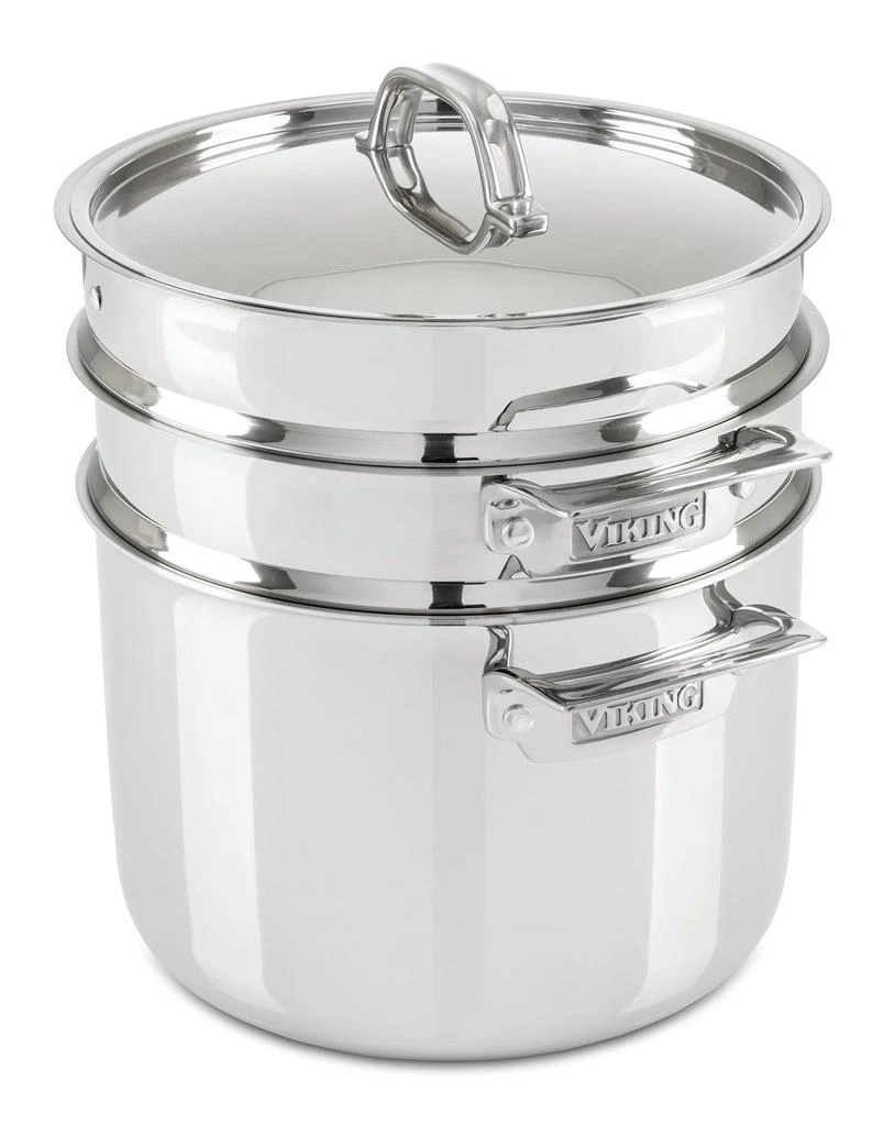 商品Viking|3-Ply Pasta Pot Multicooker With Steamer, Stainless Steel,价格¥2412,第1张图片