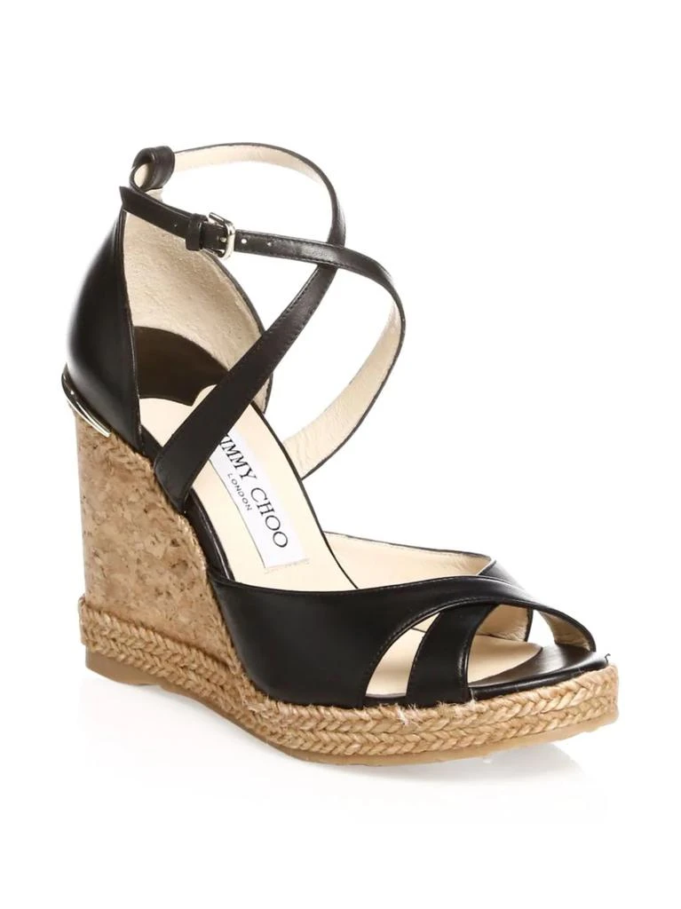 商品Jimmy Choo|Alanah Leather Wedge Sandals,价格¥1649,第2张图片详细描述