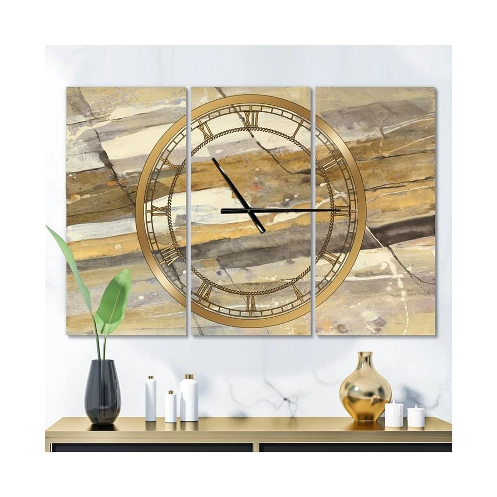 商品Designart|Glam 3 Panels Metal Wall Clock,价格¥1861,第2张图片详细描述