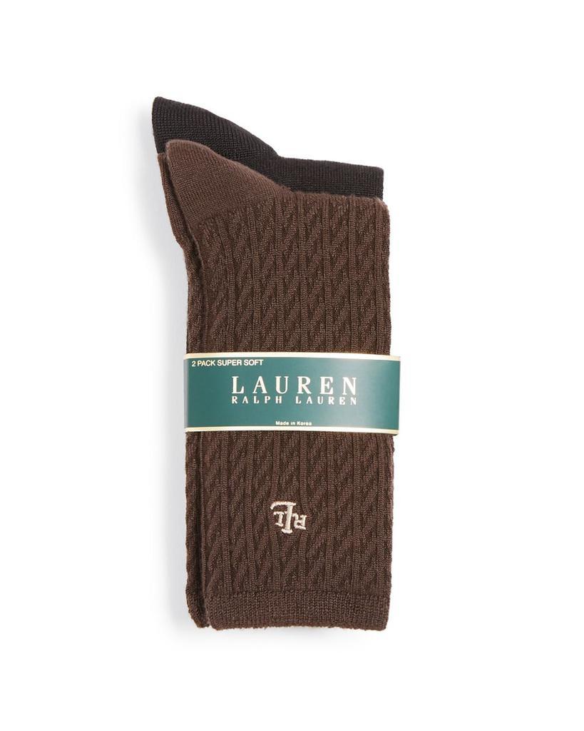 商品Ralph Lauren|Cable Trouser Super Soft Socks, Set of 2,价格¥118,第4张图片详细描述