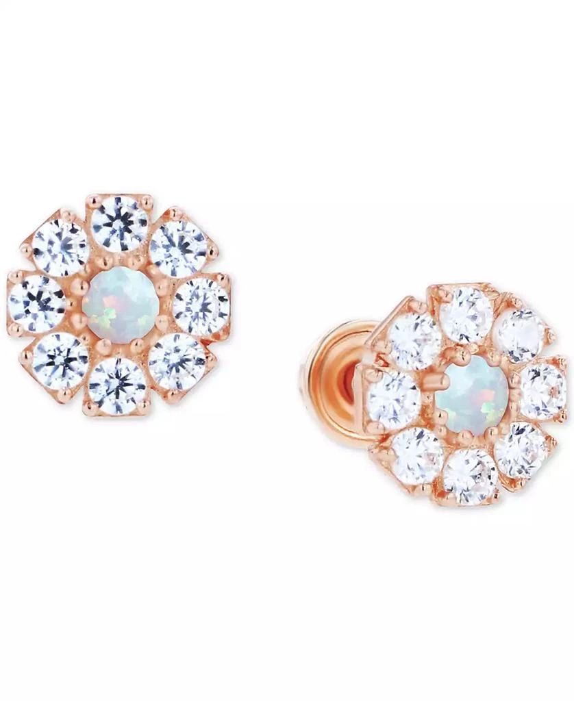 商品Macy's|Lab-Grown Opal (1/20 ct. t.w.) & Lab-Grown White Sapphire (1/2 ct. t.w.) Stud Earrings,价格¥300,第1张图片