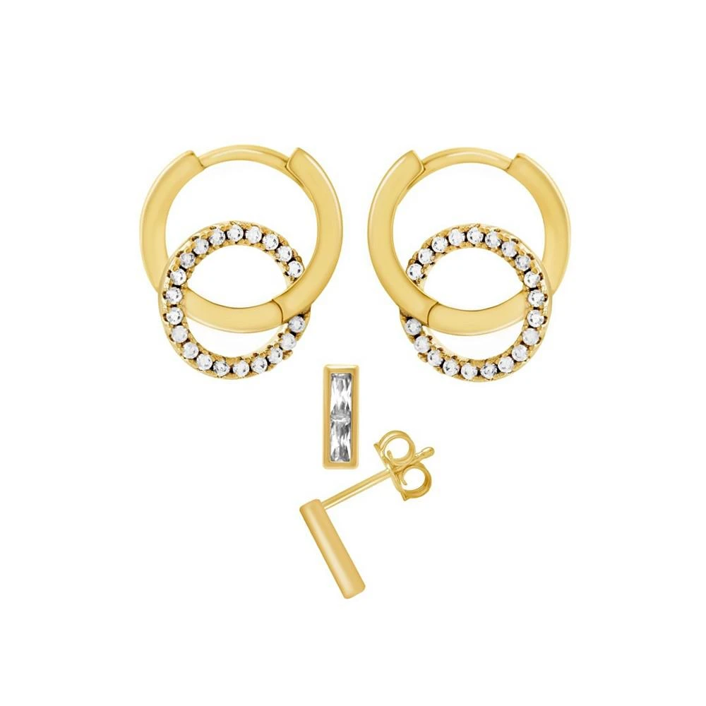 商品Essentials|2-Piece Bar Post Click Top Hoop Earrings Set,价格¥116,第1张图片