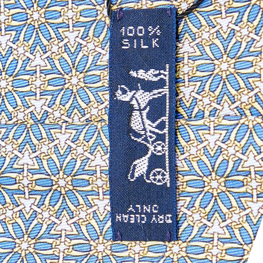 商品[二手商品] Hermes|Hermes Blue Floral Printed Silk Tie,价格¥1145,第3张图片详细描述