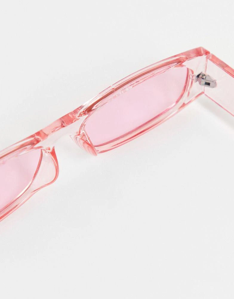 商品ASOS|ASOS DESIGN 90's mini rectangle sunglasses in pink  - LPINK,价格¥85,第2张图片详细描述