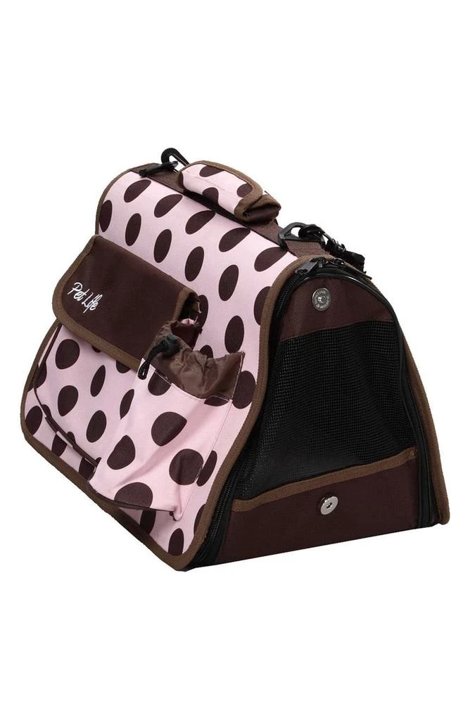 商品PET LIFE|Faux Shealing Lined Folding Zippered Airline-Approved Casual Carrier,价格¥402,第1张图片
