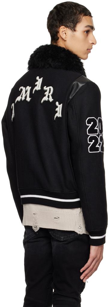 黑色 Wes Lang 联名 Skull Varsity 棒球夹克商品第3张图片规格展示