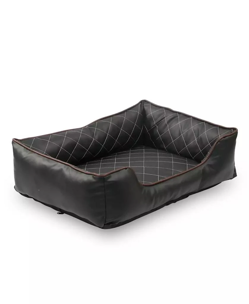 商品Macy's|Happycare Textiles Luxury All Sides Faux Leather Rectangle Pet Bed, 31"x23",价格¥715,第2张图片详细描述