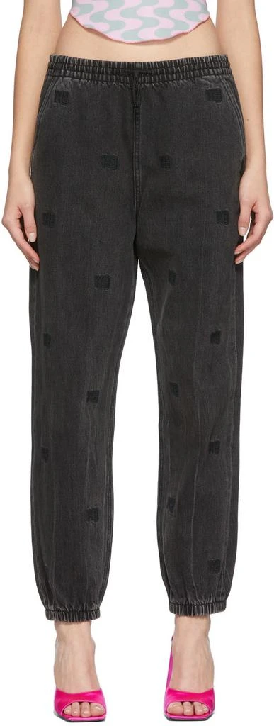 商品Alexander Wang|黑色徽标刺绣牛仔裤,价格¥4080,第1张图片