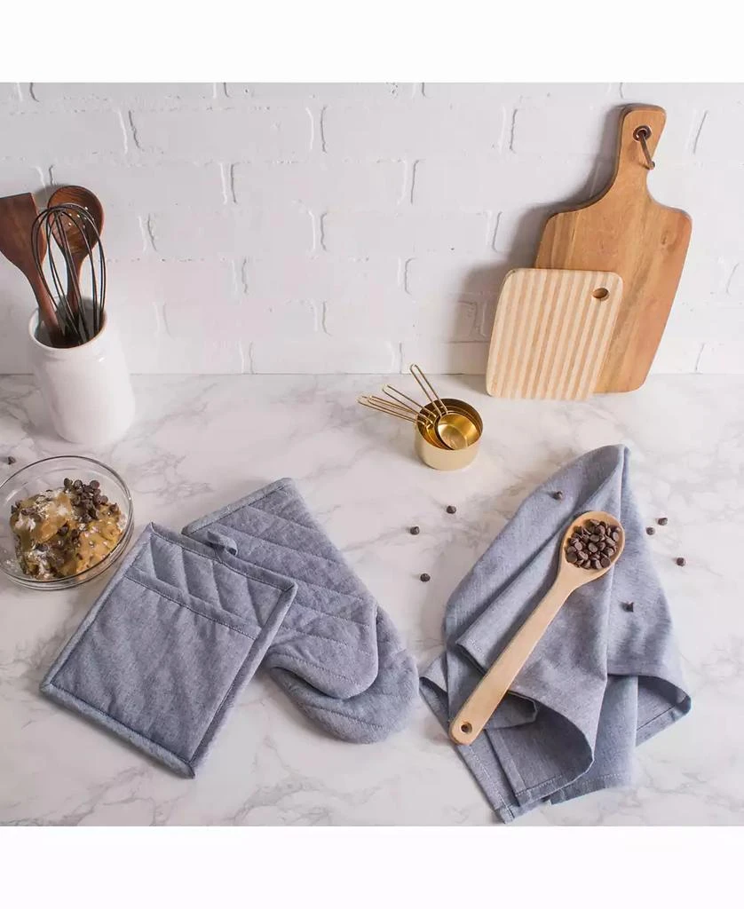 Solid Chambray Dishtowel, Set of 3 商品