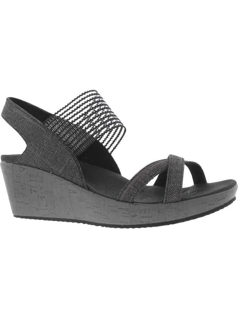 商品SKECHERS|Beverlee High Tea Womens Mesh Slingback Wedge Sandals,价格¥303,第1张图片详细描述