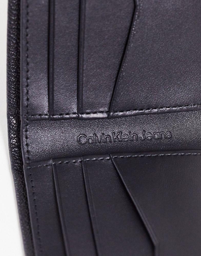 Calvin Klein Jeans micro pebble bifold wallet in black商品第4张图片规格展示