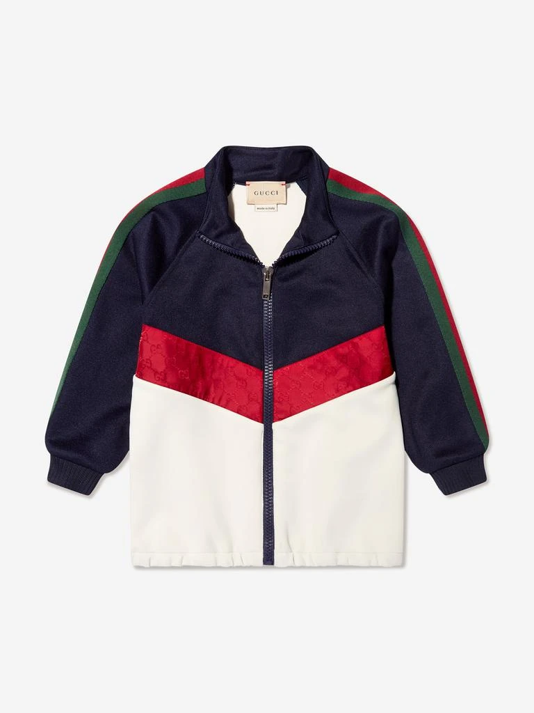 商品Gucci|Gucci Baby Boys Zip Up Top in Navy,价格¥2314,第1张图片