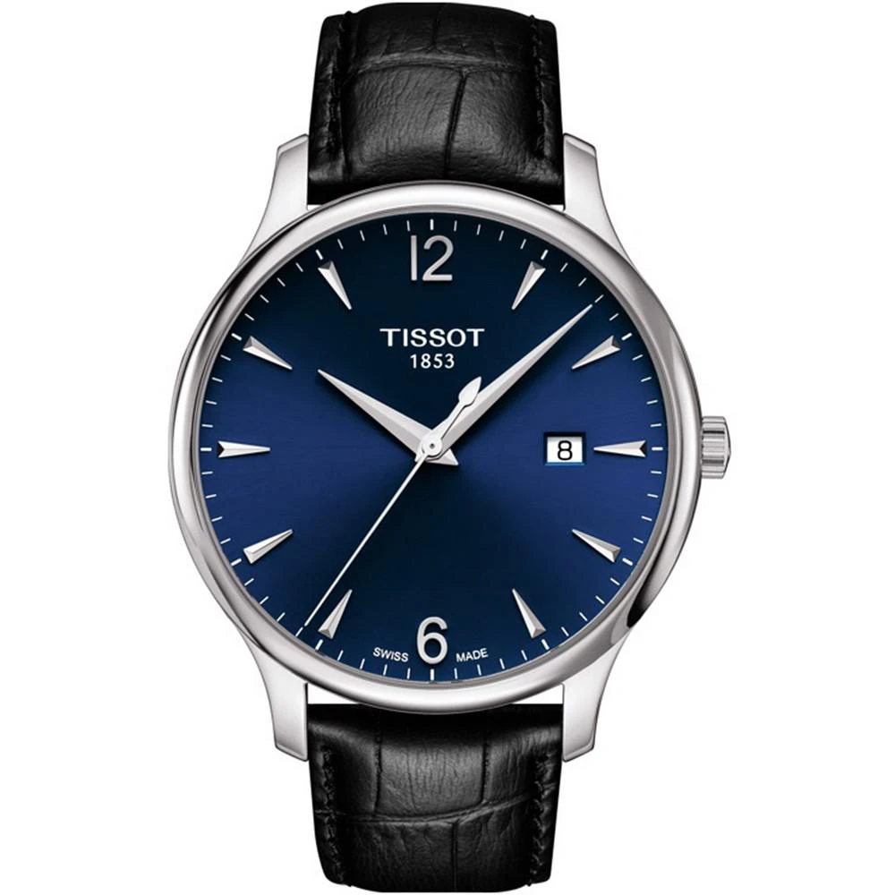 商品Tissot|Unisex Swiss T-Classic Tradition Black Leather Strap Watch 42mm,价格¥2203,第1张图片