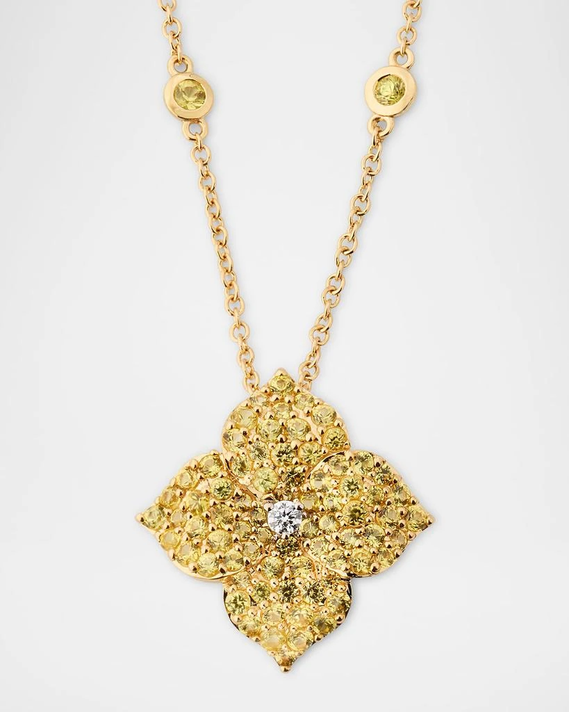 商品Piranesi|18K Gold Yellow Sapphire and Diamond Flower Pendant Necklace, 18"L,价格¥33333,第1张图片