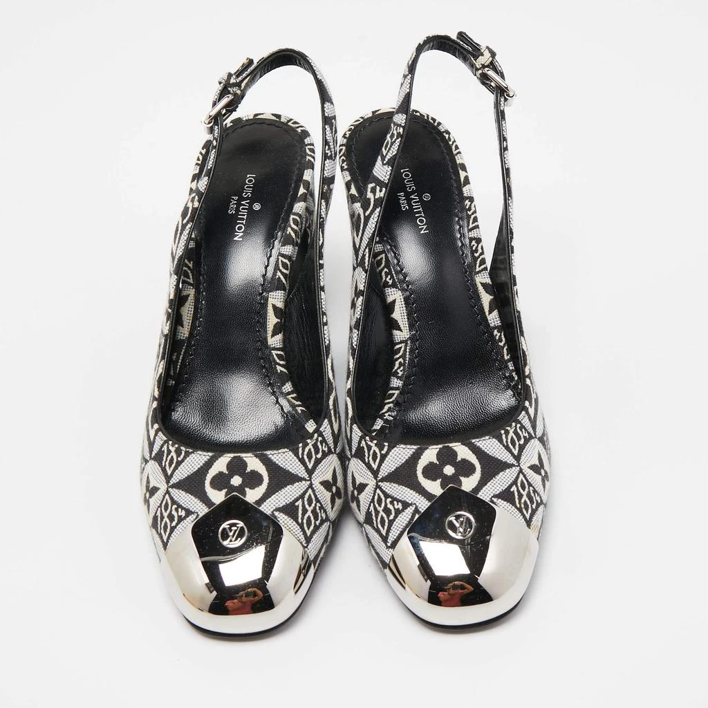 商品[二手商品] Louis Vuitton|Louis Vuitton Monochrome 1854 Monogram Canvas Slingback Pumps Size 36,价格¥3657,第3张图片详细描述