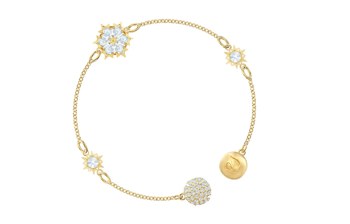 商品[国内直发] Swarovski|施华洛世奇 金色雪花磁扣手链 女款,价格¥803,第3张图片详细描述