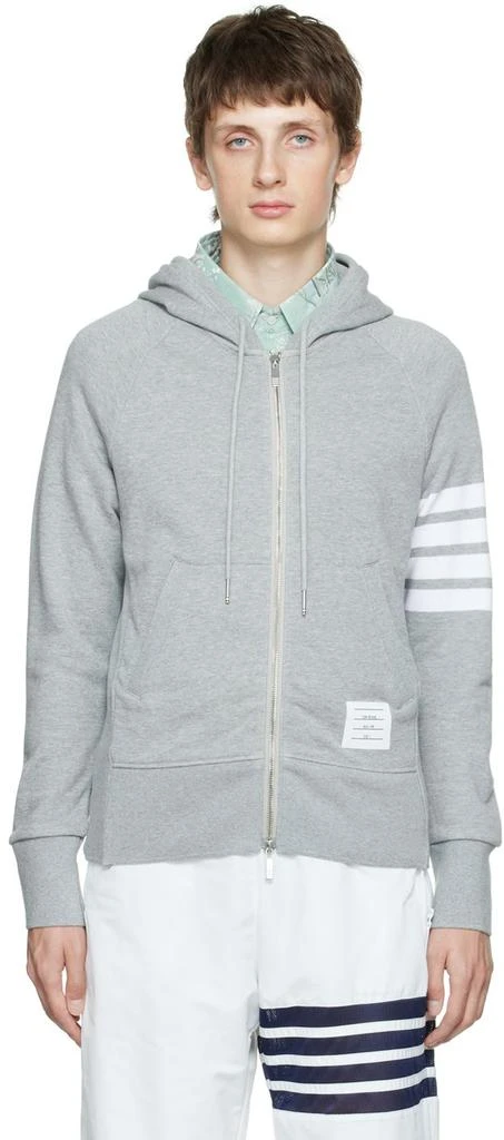 商品Thom Browne|Gray 4-Bar Hoodie,价格¥3398,第1张图片