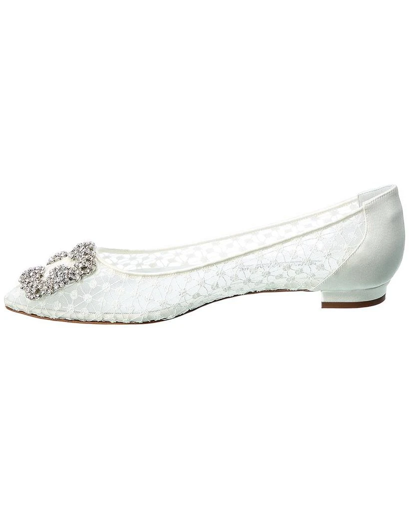 商品Manolo Blahnik|Manolo Blahnik Hangisi Lace Flat,价格¥5503,第2张图片详细描述