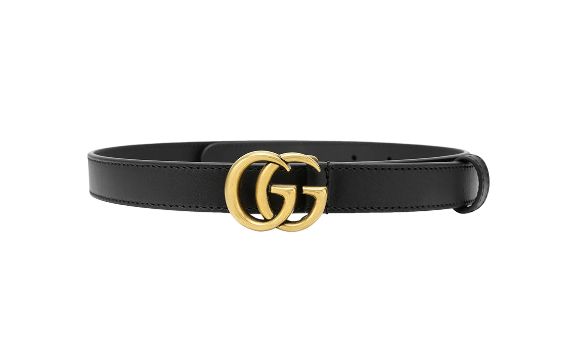商品[国内直发] Gucci|古驰 互扣式双G针扣 皮革 皮带 女款 黑色 宽2cm,价格¥3953,第6张图片详细描述