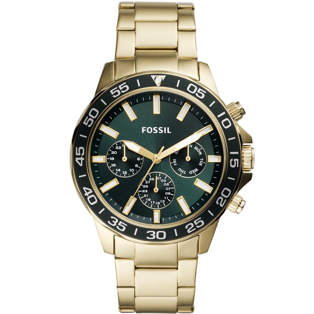 Men's Bannon Multifunction Gold-Tone Stainless Steel Bracelet Watch 45mm商品第1张图片规格展示