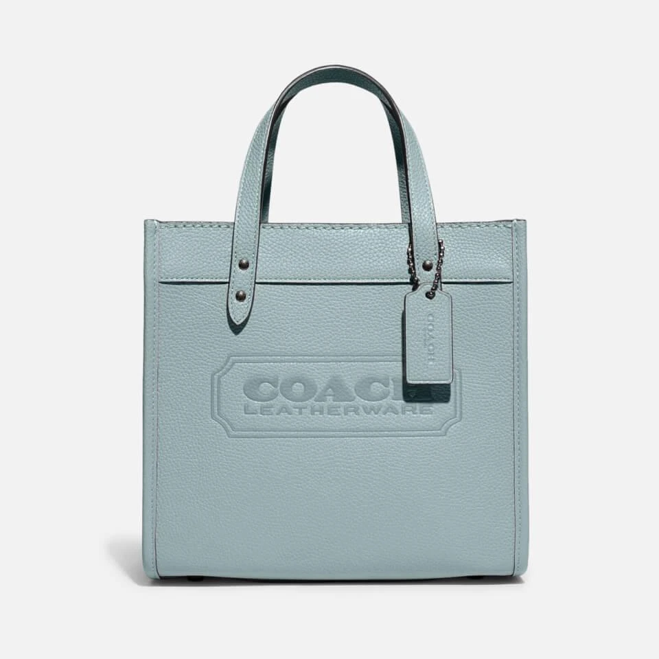 商品Coach|Coach Women's Polished Pebble Field Tote Bag 22 - Aqua,价格¥2134-¥3557,第1张图片