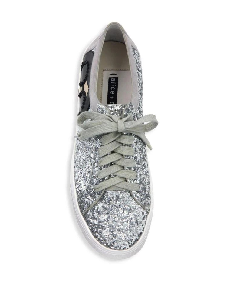 商品Alice + Olivia|Glitter Lace-Up Sneakers,价格¥750,第4张图片详细描述