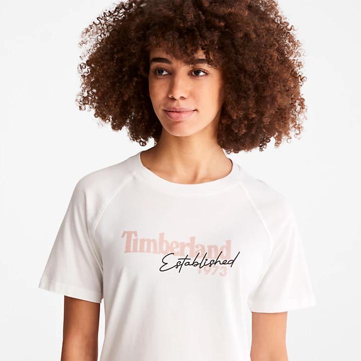 商品Timberland|Raglan-sleeve Logo T-Shirt for Women in White,价格¥116,第7张图片详细描述