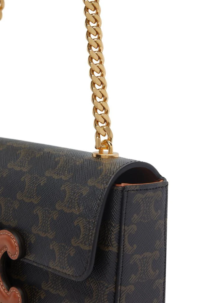 商品Celine|Triomphe 皮革单肩包，配 Triomphe 帆布和小牛皮链条,价格¥23507,第5张图片详细描述