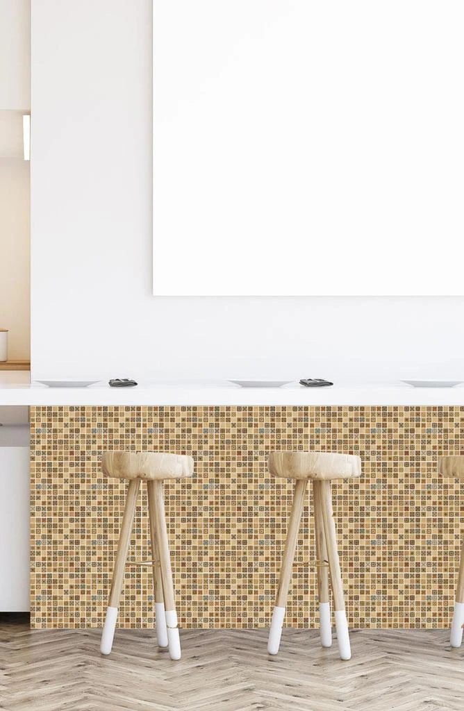 Antique Brown Mosaic 96-Piece Tile Sticker Set 商品