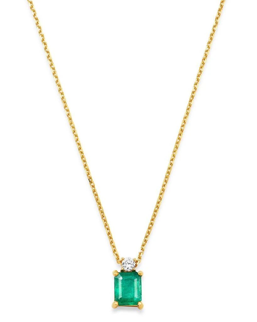 商品Bloomingdale's|Emerald & Diamond Pendant Necklace in 14K Yellow Gold, 16",价格¥7475,第1张图片