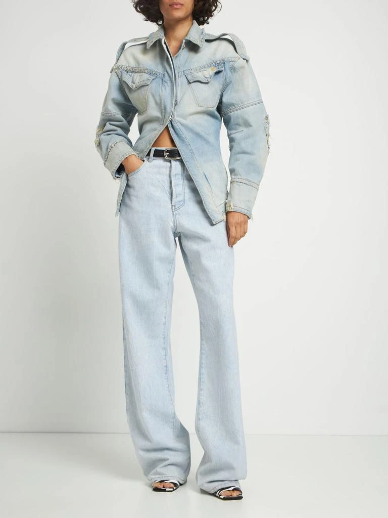 商品The Attico|Ripped Cotton Denim Jacket W/ Pockets,价格¥12989,第1张图片详细描述