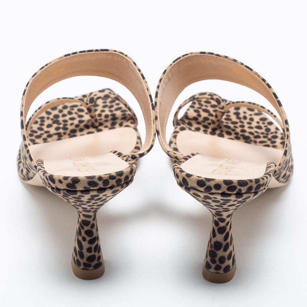 Stuart Weitzman Brown/Beige Suede Leopard Print Mule Slides Size