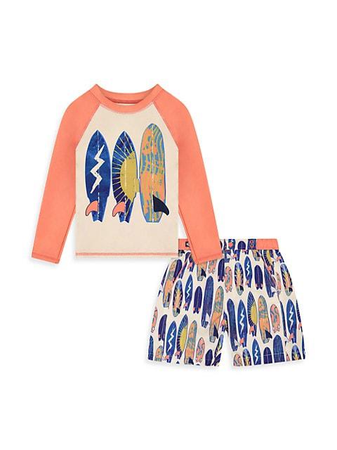 Baby Boy's 2-Piece Rashguard & Boardshort Swim Set商品第1张图片规格展示