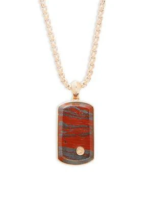 商品Effy|18K Rose Goldplated Sterling Silver & Red Jasper Pendant Necklace,价格¥2126,第1张图片