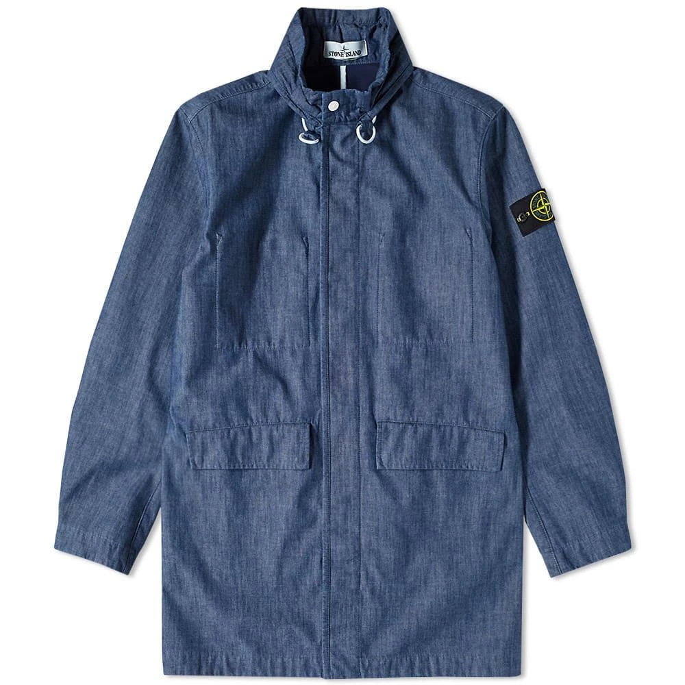 商品Stone Island|Stone Island Chambray Trench Coat,价格¥4418,第1张图片
