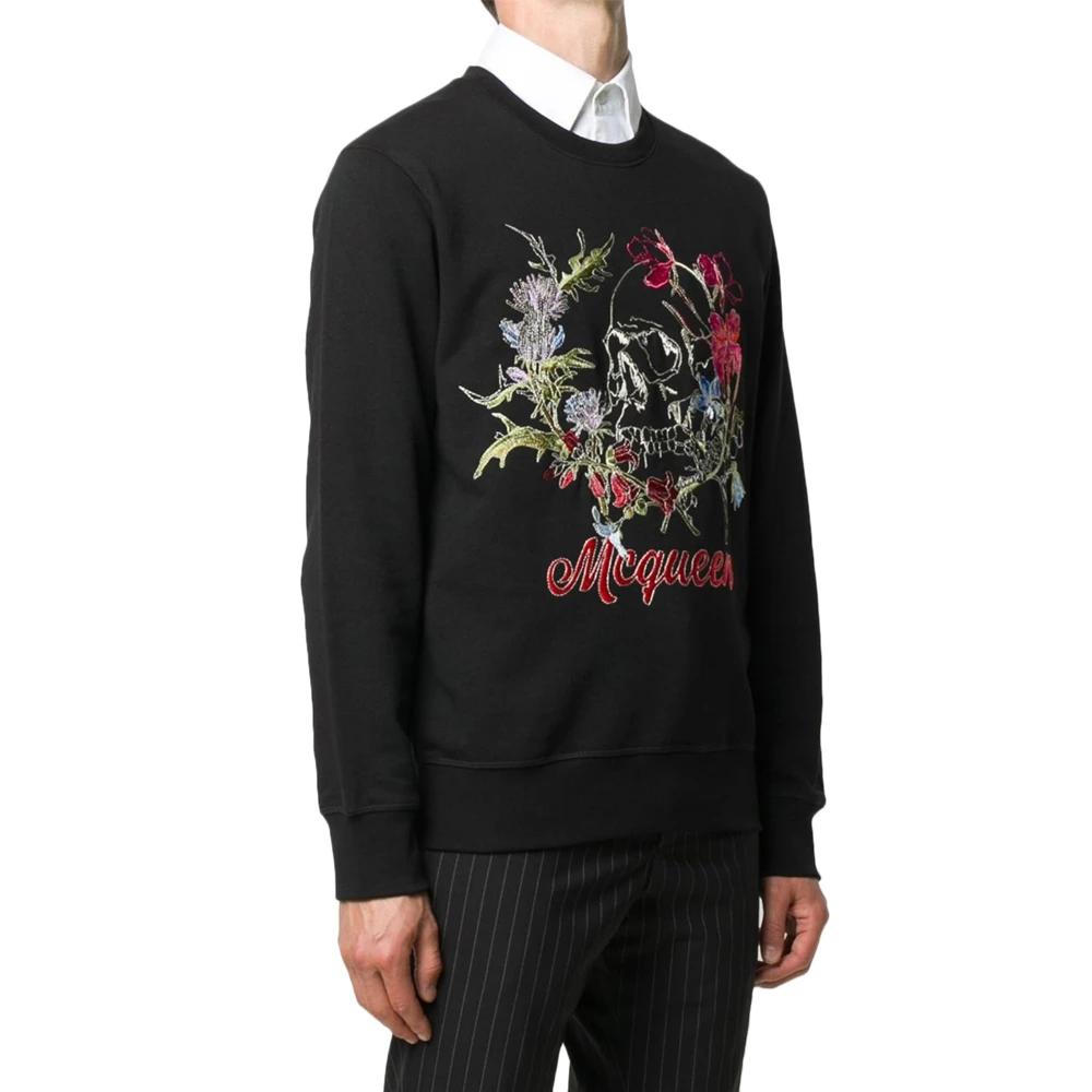 ALEXANDER MCQUEEN 亚历山大·麦昆 男士黑色棉质针织衫/毛衣 626588-QPZ75-0901 商品
