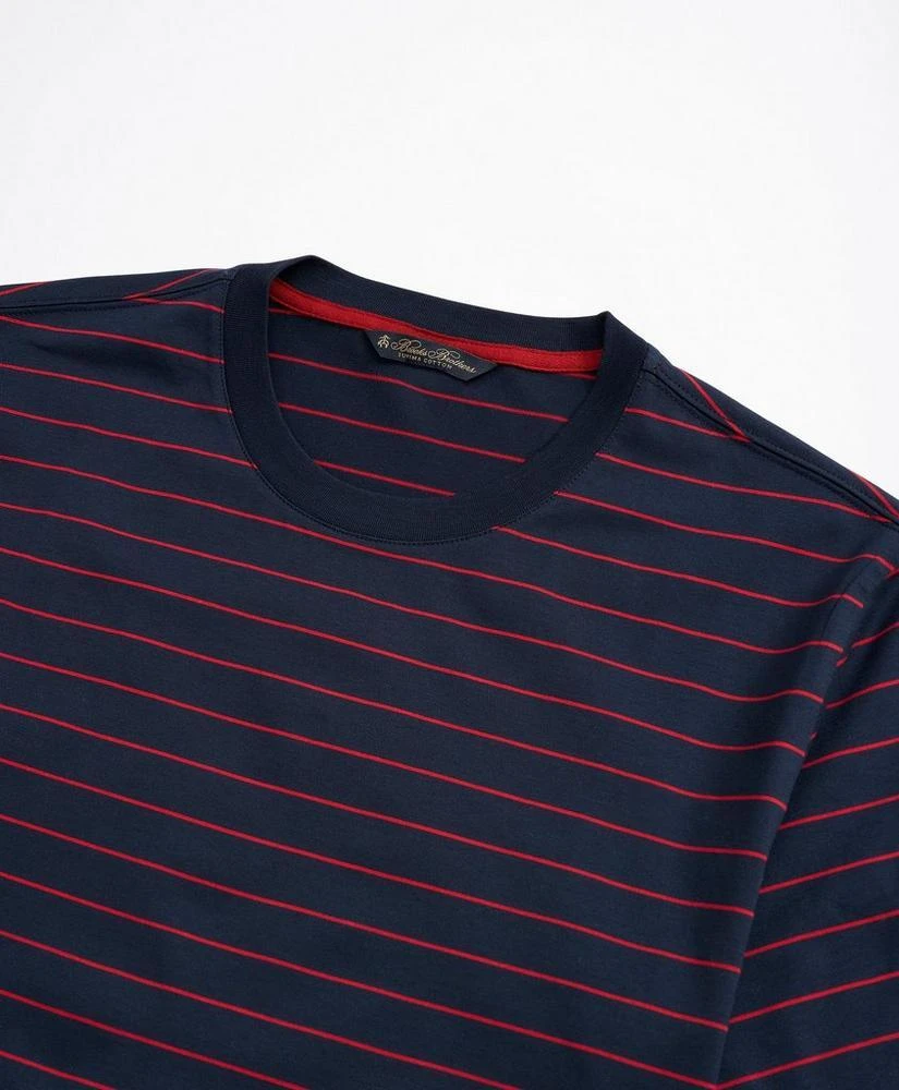 商品Brooks Brothers|Cotton Thin Stripe T-Shirt,价格¥150,第2张图片详细描述
