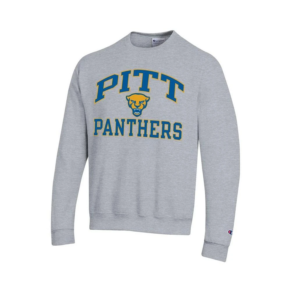 商品CHAMPION|Men's Heather Gray Pitt Panthers High Motor Pullover Sweatshirt,价格¥404,第2张图片详细描述
