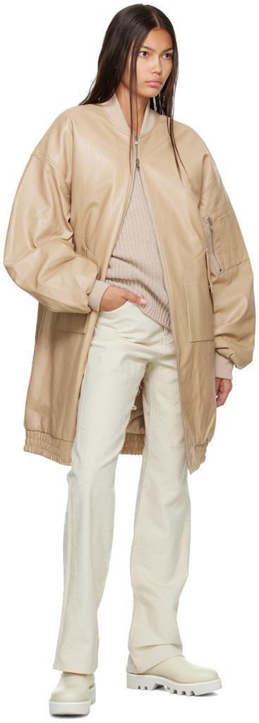 商品The Frankie Shop|Beige Jesse Faux-Leather Jacket,价格¥3348,第6张图片详细描述