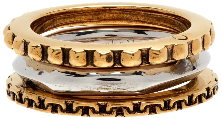 商品Alexander McQueen|Gold & Silver Linked Rings,价格¥3071,第4张图片详细描述