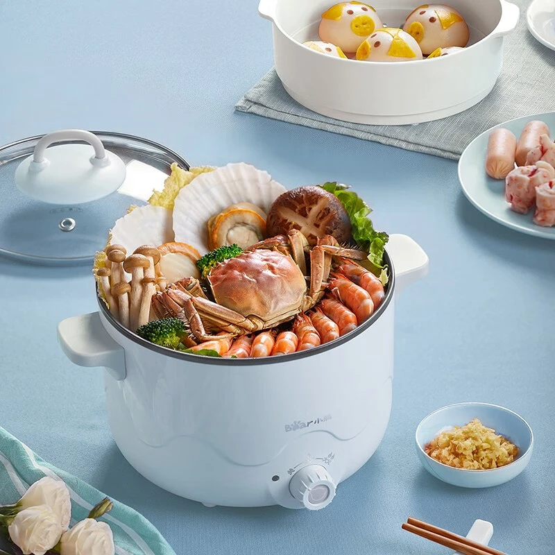 商品[国内直发] Bear|小熊（Bear） 电煮锅 电火锅 家用多功能一体电热锅 加深宽口径不粘锅煮面小电锅【ZMD安心系列】 DRG-C18N5,价格¥190,第1张图片