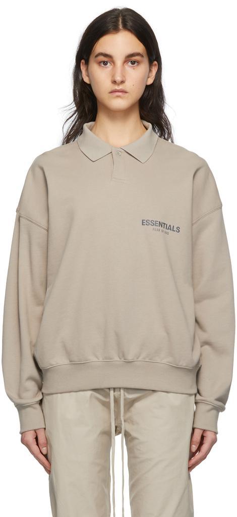 商品Essentials|"男女同款" 褐色French Terry卫衣材质Polo衫,价格¥341,第1张图片